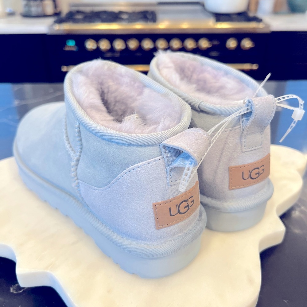 UGG **Brand New w/ Tags** Classic Ultra Mini, Sea Foam Blue, Size 6